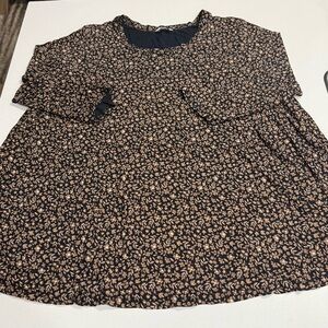 Penningtons Black and Tan Floral Blouse